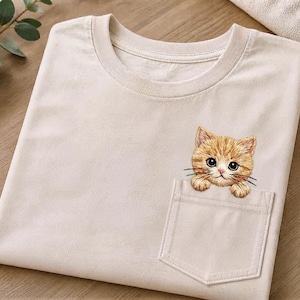 Modèle de broderie à la main chat beige (PDF) + guide complet (niveau débutant)