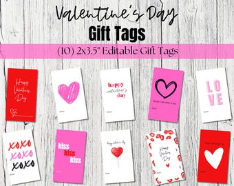 Valentine’s Day Gift Tags Printable | Editable 2x3.5 Tags | Canva Template | Classroom Treat & Favor Tags | Party Gift Tags