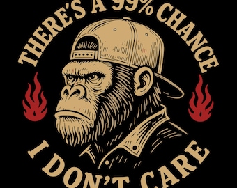 Lustiger Affe PNG | Sarkastisches Retro Design, Haltung Zitat (Digitaler Download)