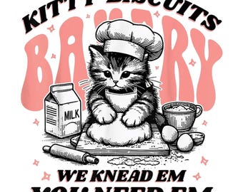 Lustiges Backen Katze PNG Shirt Design | Kitty Kekse Bäckerei Grafik | Sofort Download