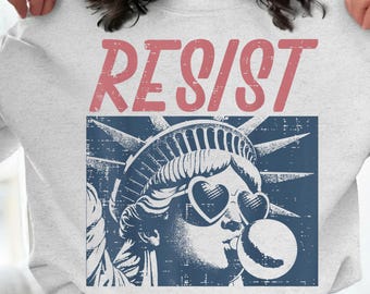 PNG Shirt Design widerstehen | Vintage Demonstration Freiheitsstatue Grafik | Sofortiger digitaler Download