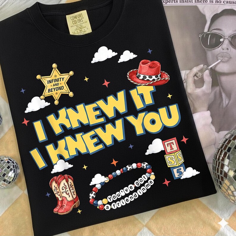 I Knew It I Knew You PNG, You’ve Got A Friend In Me Inspired Design, Toy Story Style Friendship Quote , Retro Music Tee Digital Download image 2