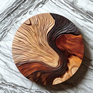 Wooden Coasters Handcrafted Natural Wood Grain Swirl Pattern Drink Mat Set Organic Round Coffee Tea Home Bar Table Decor Rustic Housewarming