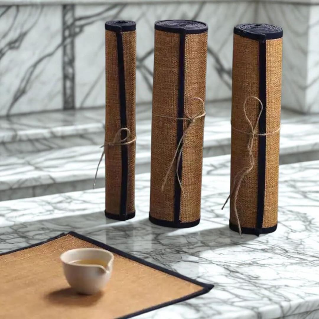 Japanese Tea Mat Grass Woven Tea Ceremony Mat Tea Set Cloth Mat Home ...
