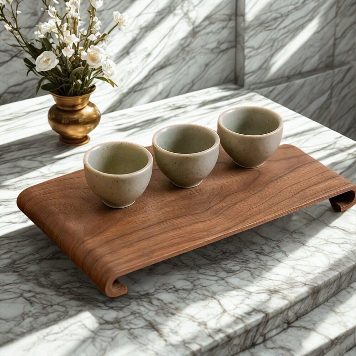 Rectangle Display Tray Wooden Rectangular Display Tray Retro Thick Heat Resistant Coffee Table ...