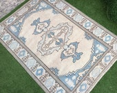 Vintage Home Decor Neutral Anatolian Turkish Rug,Muted Colors Wool Hand Knotted 5 39 4 39 39 x7 4 39 39 Large Oushak Rug,Cream Blue Area Rug,Ushak Rug
