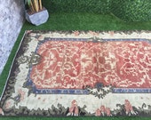 Vintage Home Decor One of A Kind Turkish Large Rug,Rustic Primitive Wool Hand Knotted 4 5 x7 5 Large Oushak Rug,Antique Anatolian Ushak Rug