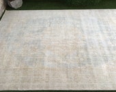 Vintage Distressed One Of A Kind Large Turkish Oushak Rug,Unique Oriental Medallion Worn Low Pile Neutral Turkish Area Rug 6 39 9 39 39 x9 39 9 39 39