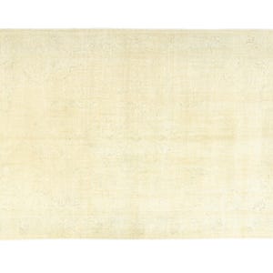 Ivory Cream Turkish Oushak Rug 6 x 9.7 ft – Vintage Hand-Knotted Wool – Soft Low Pile – Japandi Minimal Living Room, Neutral Nursery Decor