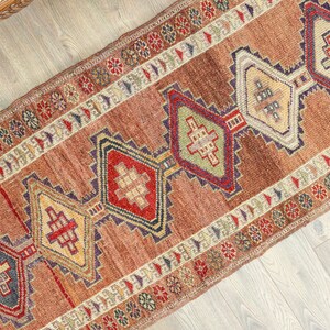 Rustic Ethnic Kitchen Rug, Pastel Aztec Diamond Long Runner, Vintage ...
