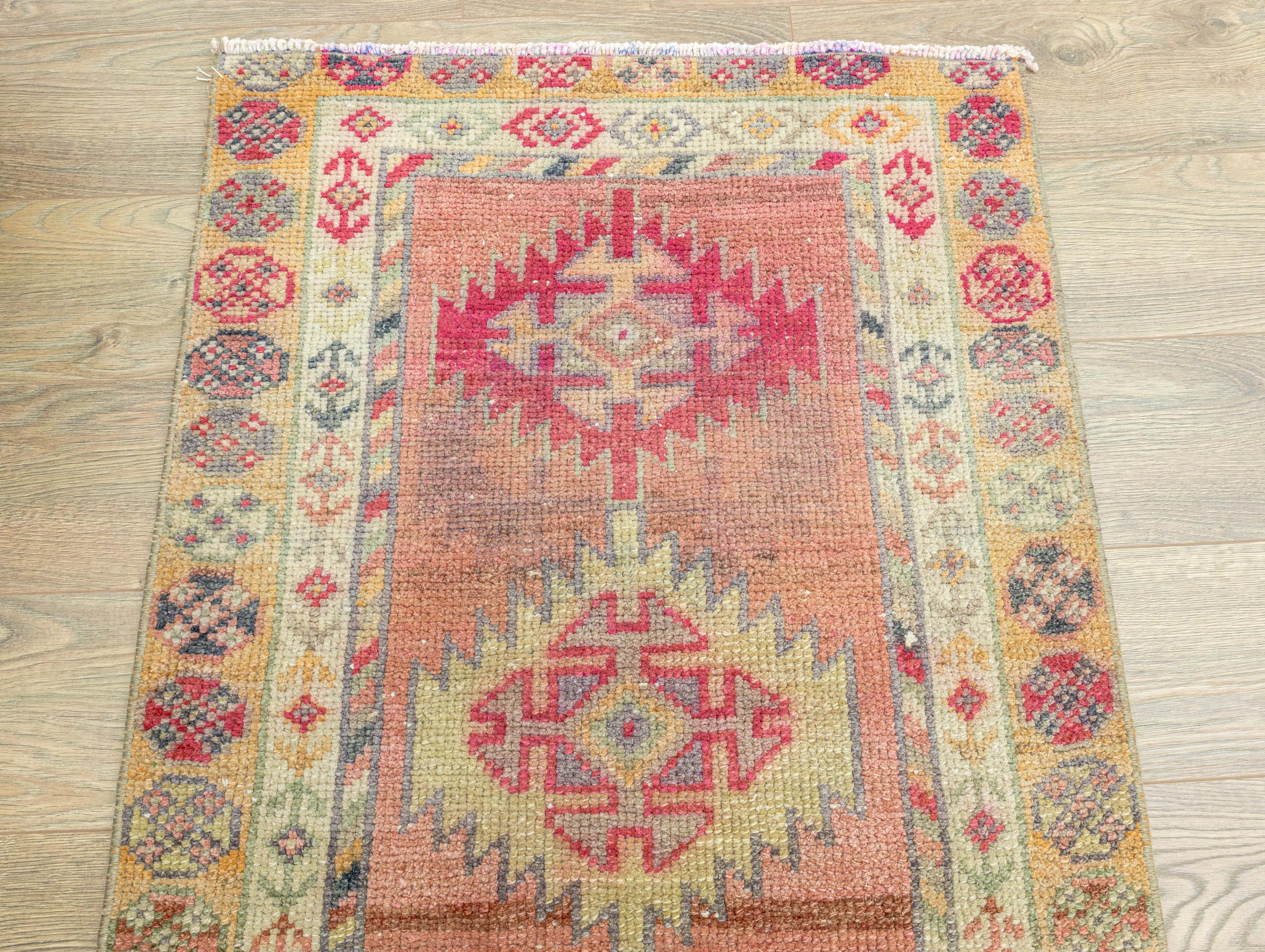 レッド✳︎60×151✳︎ フラワー ローズ ランナー トルコヴィンテージ