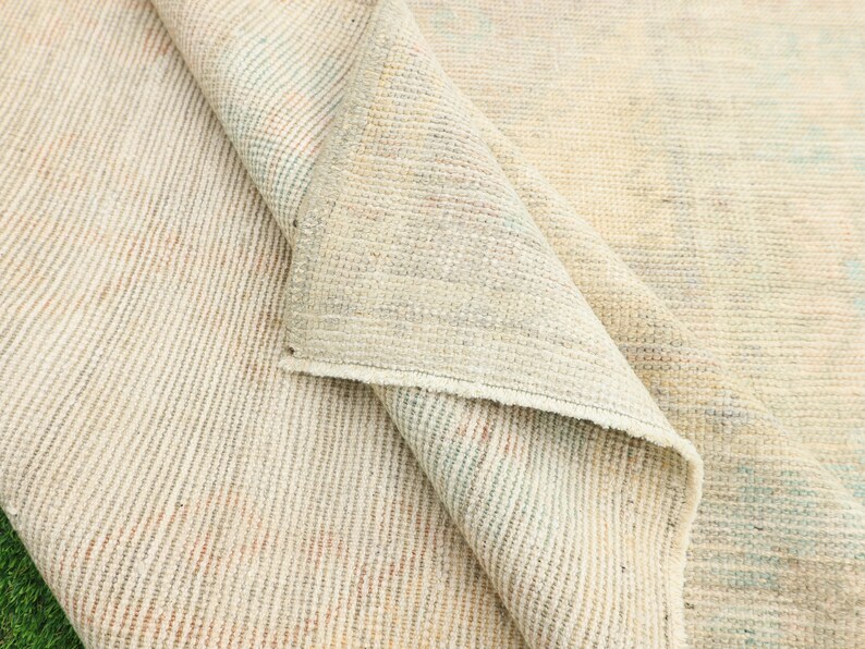 Charming Muted Oushak Runner, Antique Turkish Large Wide Hallway Carpet