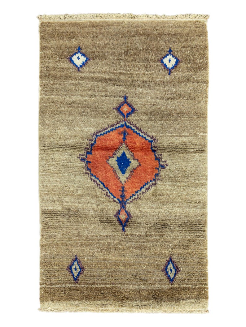 Tapis de chambre à coucher tulu turc tissé à la main 3,4 x 5,9 pi - Décoration tribale bohème en laine et mohair à poils longs image 2