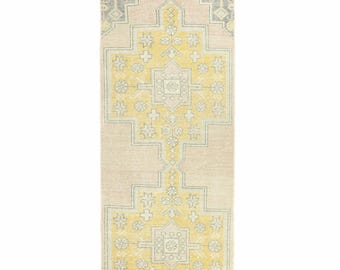 Muted Pink Anatolian Oushak Runner Rug 2.7x9.2 Organic Wool – Farmhouse Romance
