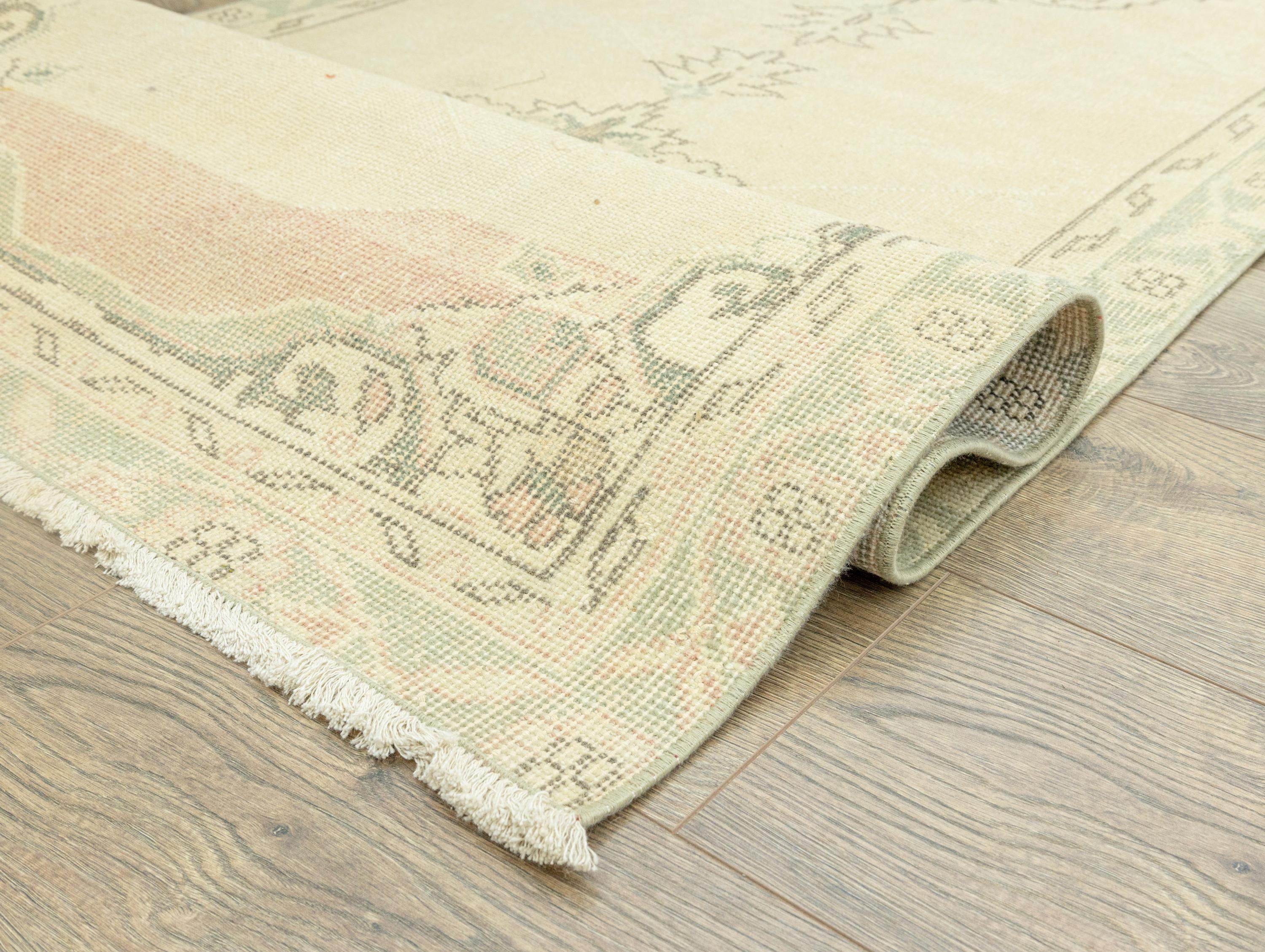 リーフ　カフェラテベージュ47×143 グリーンランナー　トルコヴィンテージラグ リーフ カフェラテベージュ47×143 グリーンランナー トルコ