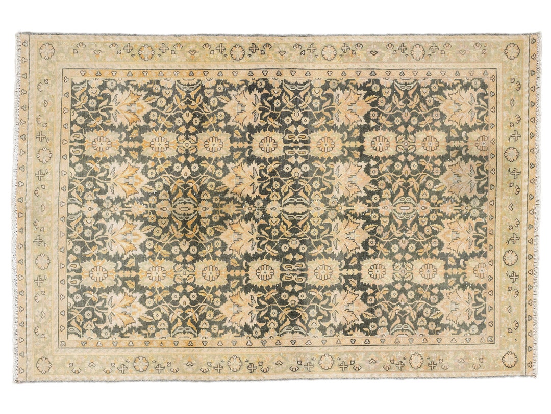 Persion Style Rug Image Vintage Persian Style Turkish Oriental Rug / Deep Green Oushak Handmade ...