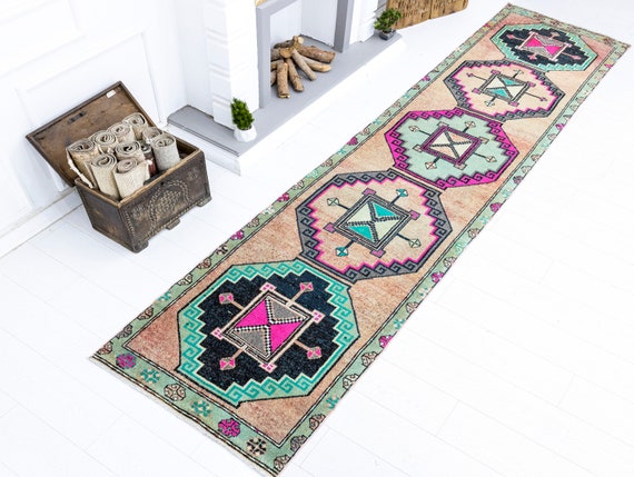 手編みヴィンテージ ウシャックランナー 3 x 13フィート – トライバル