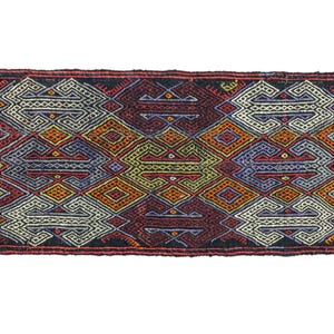 Tribal Turkish Kilim Rug 1.7 x 3.5 ft - Embroidered Wool Accent - Boho Folk Art Textile - Collector’s Piece - Vibrant Gift for Home
