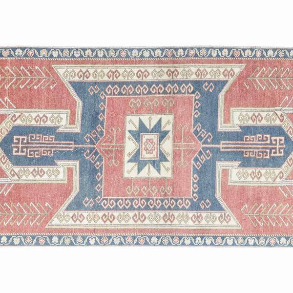 Burnt Rose Turkish Oushak Rug 3.8x6.9 Organic Wool – Indigo Boho Charm