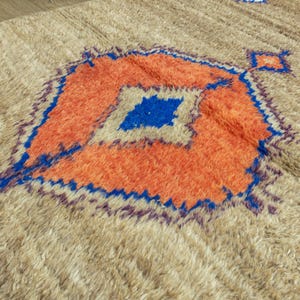 Tapis de chambre à coucher tulu turc tissé à la main 3,4 x 5,9 pi - Décoration tribale bohème en laine et mohair à poils longs image 10