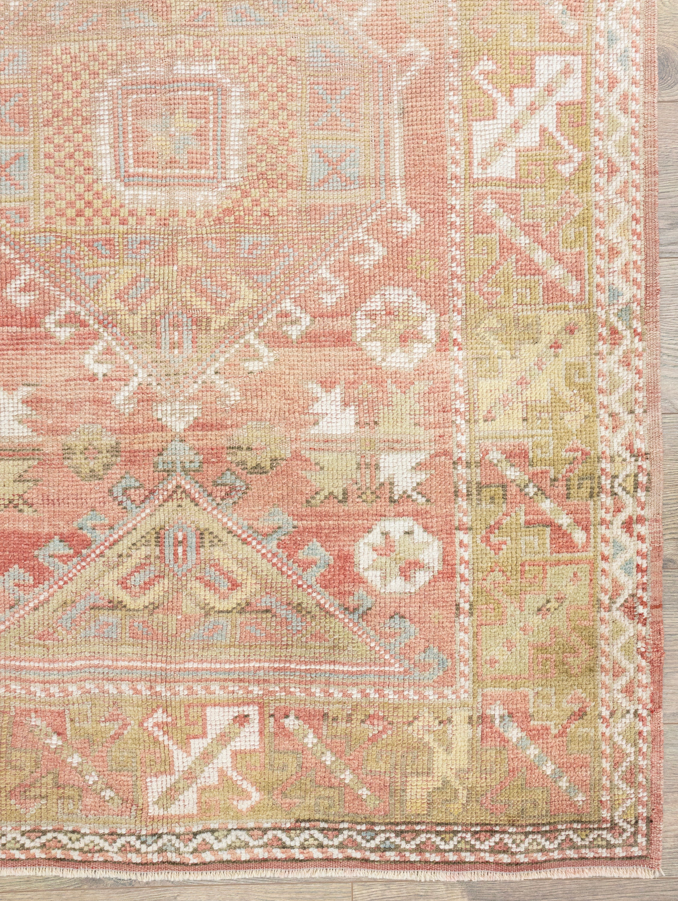 Vintage Turkish Oushak Rug - Hand-Knotted Wool Medallion Design - Terracotta & Pistachio - 3'11" × 6' ft - Soft Low Pile - Heirloom Beauty