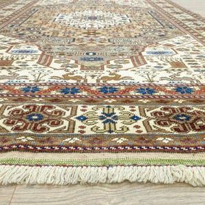 Earth Tone Rug 5.4x8.6 – Vintage Anatolian Oushak Geometric Medallion Hand-Knotted Wool image 8