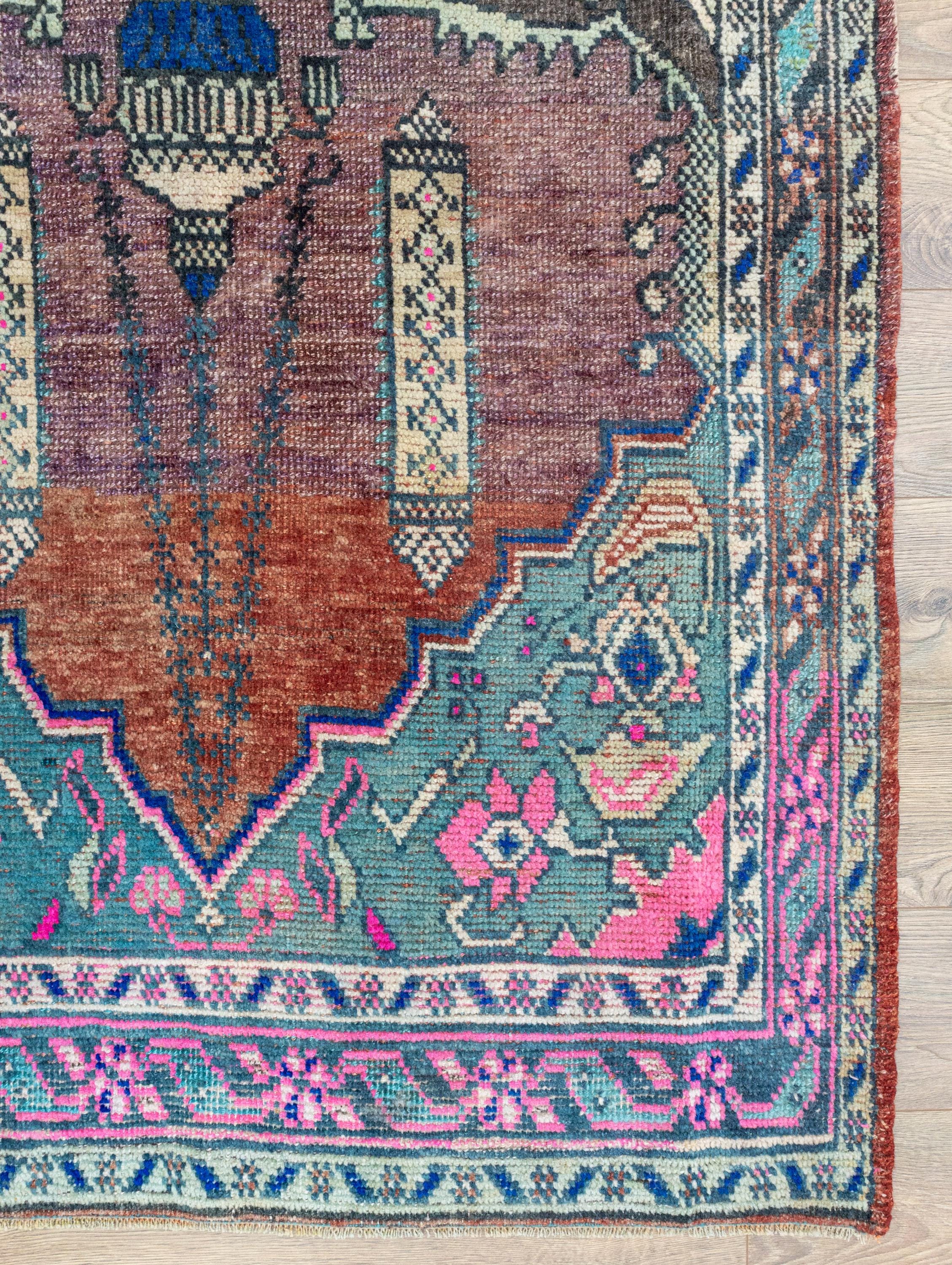 Vintage Plum Area Rug Turkish - Etsy