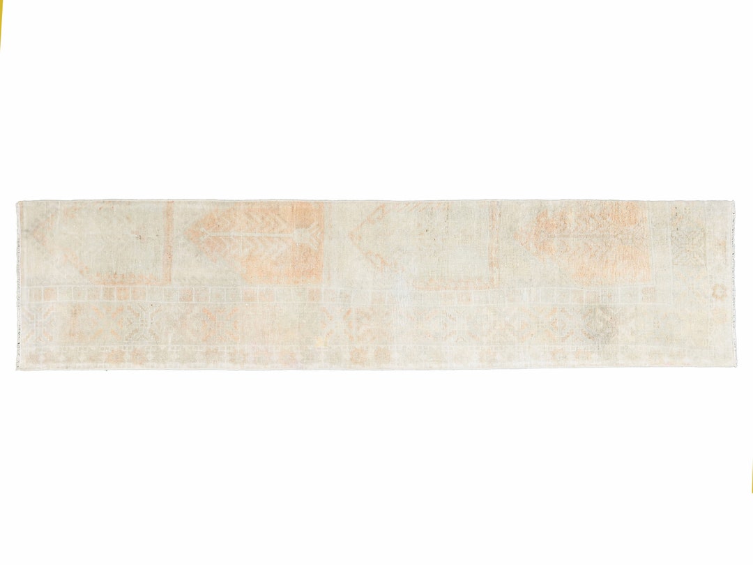 Turkish Abstract Rugs Vintage Turkish Abstract Shape Rug, Antique Oushak Long Narrow Runner ...