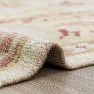 Oversized Floral Oushak Rug 10x13 – Vintage Turkish Ivory Hand-Knotted Wool image 15