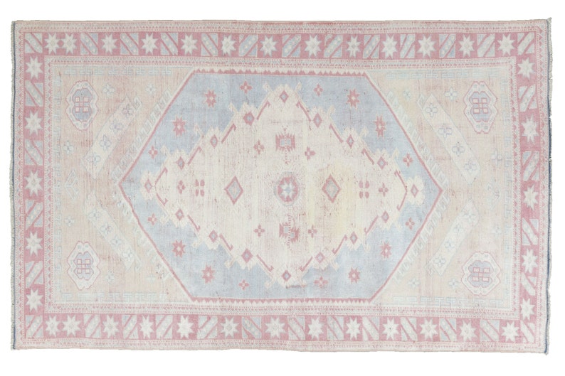 Vintage Turkish Bathroom Rug/ Modern Traditional Neutral Blue Etsy