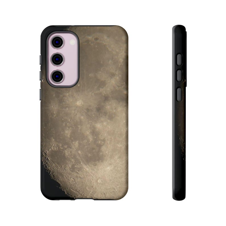 Estuches resistentes con foto de la luna / Luna gibosa creciente / Carcasa de policarbonato, revestimiento de TPU / Android + iPhone imagen 13