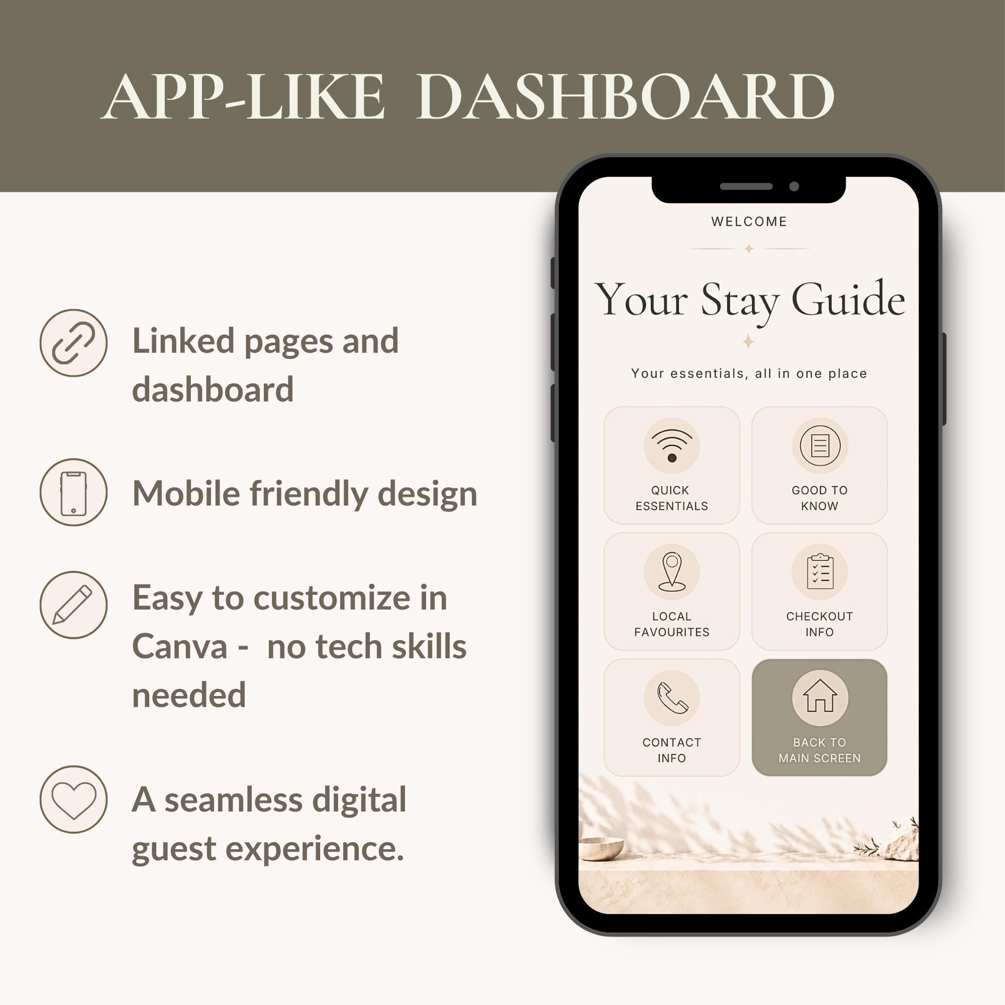 Visual Airbnb Self Check-in Guide Template | Editable Canva Welcome ...