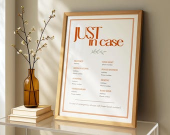 Airbnb Emergency Contact Sign | Guest Safety Printable | Vacation Rental Emergency Information