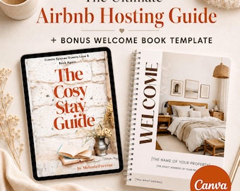 Airbnb Hosting Guide & Welcome Book Template | Short Term Rental Host Toolkit | Editable Canva Guest Guide | Vacation Rental Kit
