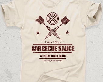 Barbecue Sauce Darts Shirt, Sonntags Dart Club T-Shirt, Wichita Kansas Grafik T-Shirt, Vintage BBQ Shirt, lustiges Pub Spiel Shirt, Bullseye Geschenk