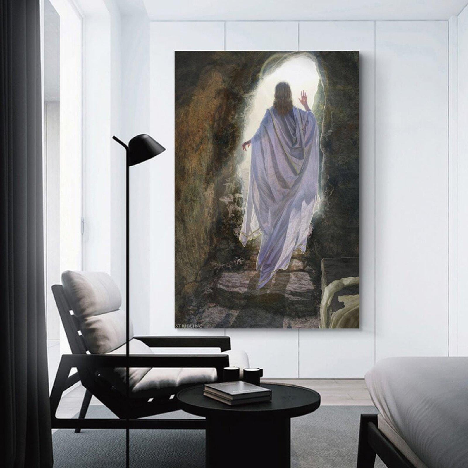 The Resurrection of Jesus Christ Painting Canvas Wall Art Poster ...