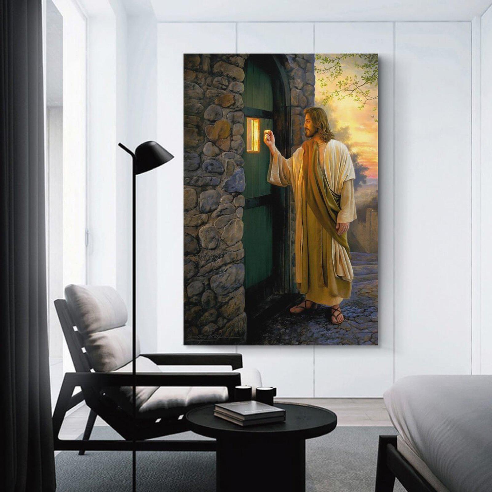 Jesus Christ Canvas Print: Knocking at the Door, Religious Wall Art - Etsy