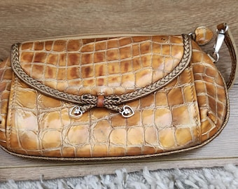 Used Brighton gold pouch purse crossbody