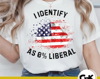 I Identify As 0% Liberal Png svg, Funny Political Statement, Zero Percent Liberal Tee, Fans Of Satire, Digital Download, Design For Shirt