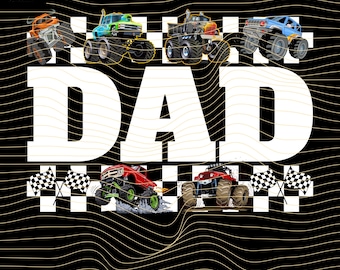 Dad Monster Truck Family Crew Birthday Matching Men Dad SVG PNG: matching family race truck dad crew birthday party design Digital Download