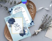 Editable Wedding Invitation Template|Minimal Elegant Invitation|Modern Printable party Card| Canva Instant Download
