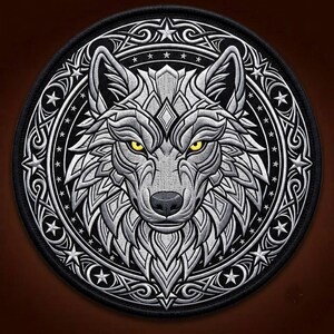 Großer Wolf-Stickaufnäher, 30 cm (12 Zoll), für Motorradjacken-Rücken, zum Aufnähen