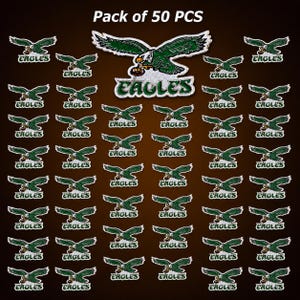 Pack of 50 Philadelphia Eagle Patches: Iron On, Sew On Jacket, Hat, Bag