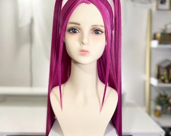 Peruca rosa escuro inspirada em Mira, do K-pop, Caçadores de Demônios.