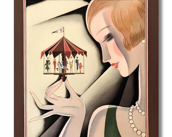 ビンテージ ヴォーグ アールデコ プリント: 南部ファッション ジクレー