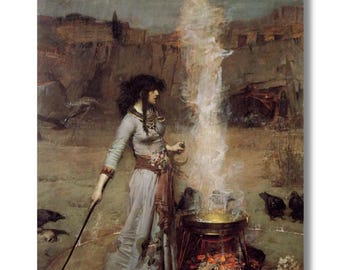 The Magic Circle By John William Waterhouse Wall Art print| Waterhouse Art| William Waterhouse poster| William Waterhouse wall art|