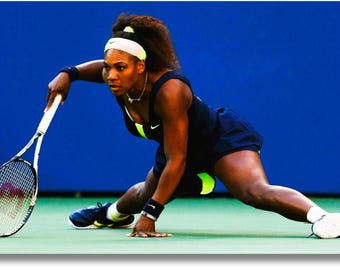 Diseño de arte mural en lienzo de Serena Williams, impresión en lienzo de Serena Williams, póster en lienzo de Serena Williams, póster de Serena, arte de tenis, listo para colgar