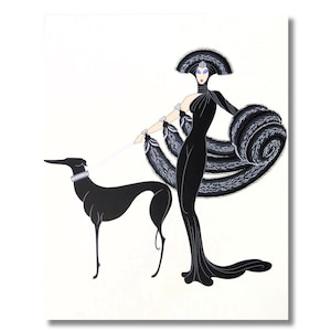 Erte Black White - Etsy