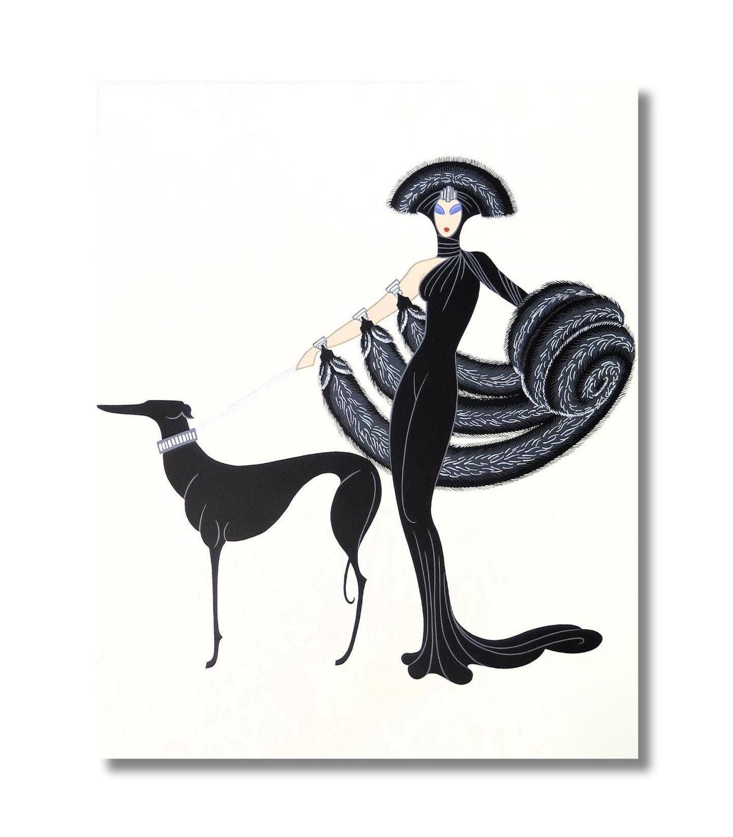 Erte Black White - Etsy