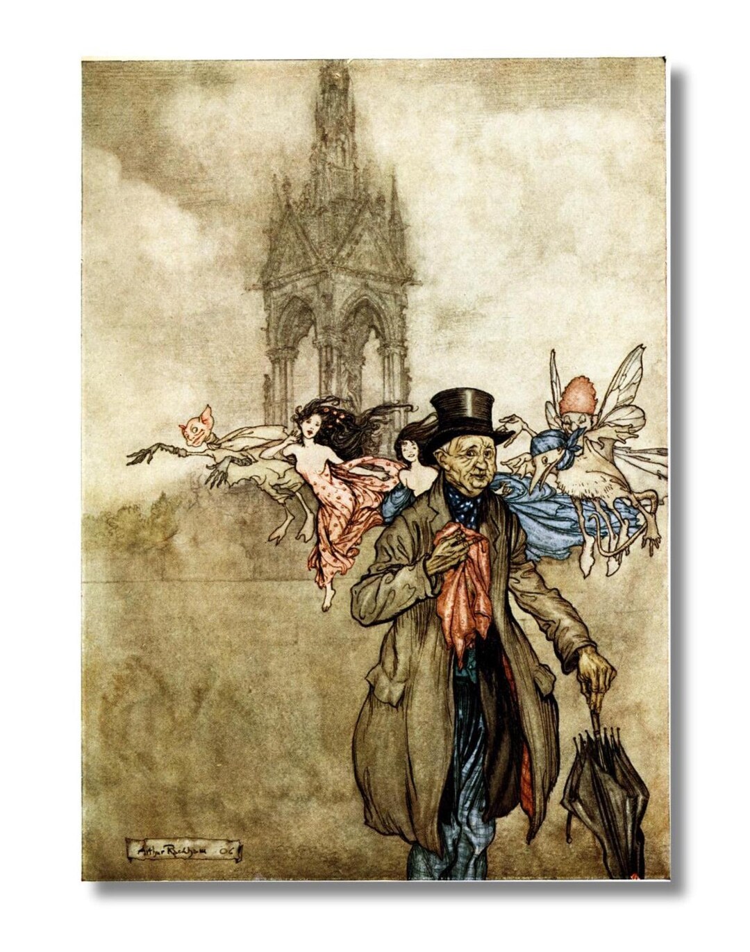 Arthur Rackham Peter Pan Vintage Illustration Print, Fairy Tale Wall ...